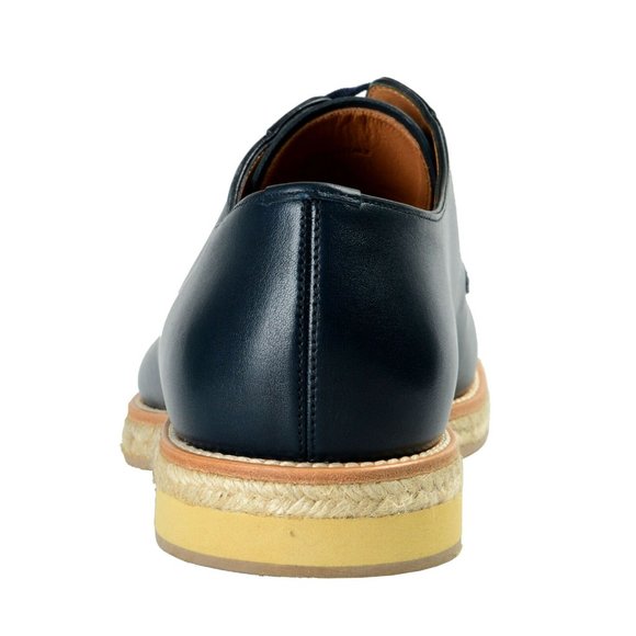 Prada Men's Blue Leather Casual Oxfords Shoes - Picture 3 of 8
